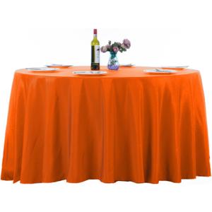 Ascoza 2pack 132 Inch Orange Round Tablecloth in Washable Polyester Fabric for Wedding/Banquet/Restaurant/Parties