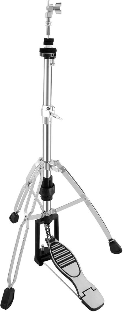RANMING Hi-Hat Stand for Cymbals Heavy-Duty 28mm Construction Professional Foldable Hi-Hat Stand Double Braced 3-Leg Design Height Adjustable Long Footboard Pedal for Drummer and Beginner