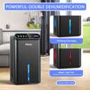 Dehumidifier for Basement (85 OZ, 800 sq ft) Quiet Dehumidifiers for Home, Auto Shut-Off, Sleep Mode, 3 Gear Timer(8H,16H,24H), Small Dehumidifier for Bedroom, Bathroom with Drain Hose