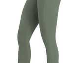 Sunzel Mini Flare Leggings for Women V Crossover Mid Rise Workout Flared Yoga Pants with Tummy Control and Wide Leg (Green)