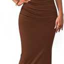 PRETTYGARDEN Women's 2026 Summer Semi Formal Midi Dresses Sleeveless Ruched Bodycon Long Elegant Cocktail Wedding Guest Dress (Coffee,Medium)