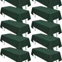10 Pack Hunter Green Tablecloths for 6ft Rectangle Tables 60 x 102 Inch - Polyester Table Cover Stain and Wrinkle Resistant Washable Fabric Table Clothes for Wedding Party Banquet Reception Restaurant
