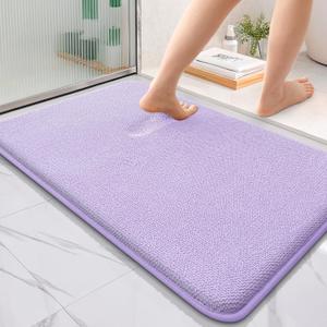 OLANLY Thick Memory Foam Bath Mat Rug 36x24, Extra Soft Absorbent Bathroom Rug, Quick Dry Bath Mats, Non-Slip, Machine Washable Carpet for Bathroom, Tub and Shower, Home Decor Accessories, Lavender