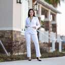 Marycrafts Women's 2 Buttons Business Blazer Pant Suit Set for Work