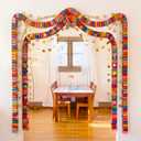 Maitys 500 Sheets Paper Chain Strips and Mirror Star Garland 13 Feet Paper Crafts Banner with Double Sided Tape for Crafting Birthday Wedding Festival Theme Party Decor (Multicolor,3 x 8 Inches)
