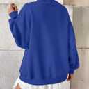 EasyGala Womens Fleece Sweatshirts with Pockets Oversized Turtleneck Pullover Trendy Long Sleeve Tops Fall Fashion Shirts (Blue, L)