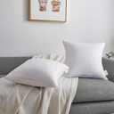Oubonun 20 x 20 Throw Pillow Inserts (Set of 2) with 100% Cotton Cover - 20 Inch Square Interior Decorative Sofa Pillow Insert Pair - White Couch Pillow