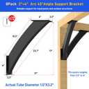 8Pcs Heavy Duty Arc 45 Degree Angle Support Brackets 2"4" (Actual: 1.5"3.2") Steel Pergola Bracket, Wood Post and Beam Support Angle Corner Brackets for Gazebos Decks Porches Pagola Reinforcement
