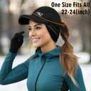 EZPACE Fleece Ponytail Hat for Women with 3M Thinsulate Ear Warmer Running Gear Winter Cold Weather (Black)