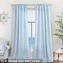 KOUFALL Light Blue Curtains 84 Inch Length for Bedroom,Baby Sky Blue Linen Semi Sheer Curtains 84 Inches Long for Living Room Nursery Girls Kids Room Set 2 Panels, 52"W x 84"L