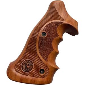 New Hardwood Grip Compatible with Taurus Compact Frame Tracker/Judge  Rough Texture & Checker Engraved #TRACKER05, Brown