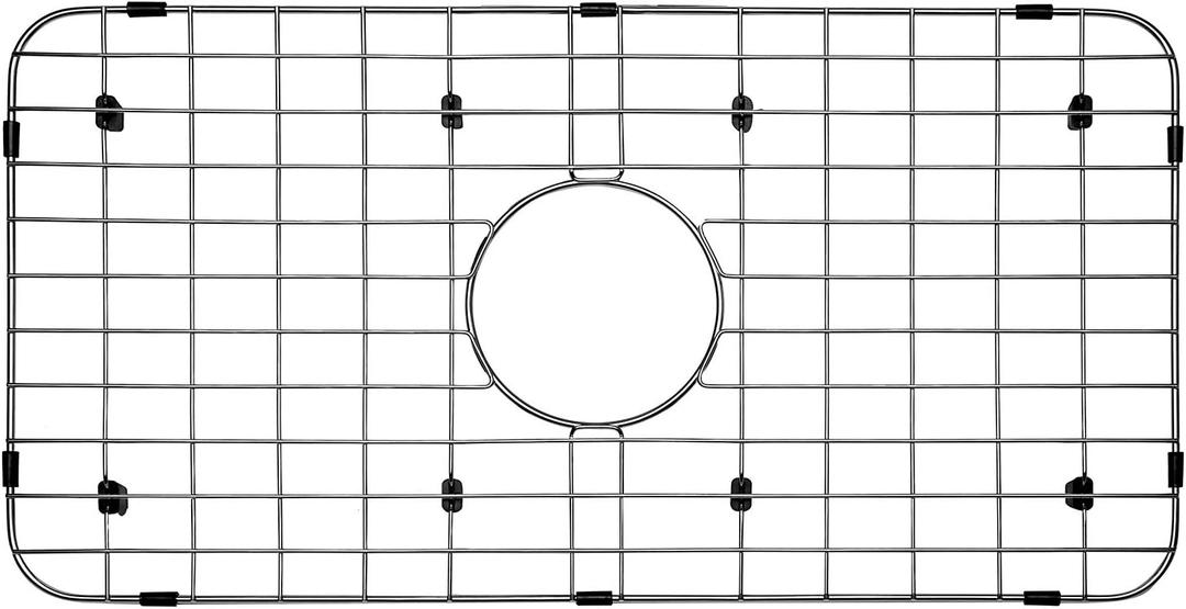 Serene Valley Sink Bottom Grid 24-1/8" x 12-5/8", Centered Drain with Corner Radius 1-1/2", Sink Protector NLW2412C, Medium