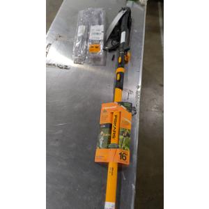 Missing One Pruner, Fiskars Chain Drive Extendable Pole Saw and Pruner, 16 Ft, 15 In. Hooked WoodZig Saw