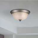 Tawson Joel Modern 2-Light Flush Mount Ceiling Light Fixture with Etched Glass Shade for Hallway, Entryway, Passway, Dining Room, Bedroom, Garage, Kitchen, Balcony, Living Room