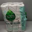 Seventh Generation Toilet Paper White Bathroom Tissue 2-ply 100% Recycled Paper without Chlorine Bleach 24 count, Pack of 2