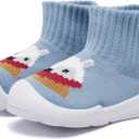 MORENDL Toddler Sock Shoes Baby Walking Shoes Infant Slippers Boys & Girls Non-Slip Sneakers (9-12 Months Infant, Cyan Blue Fox)