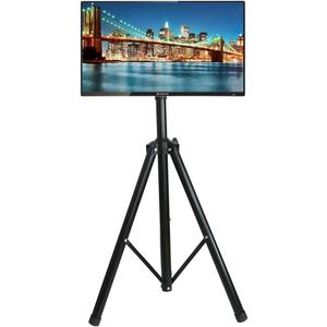 YFLY Black Tripod TV Display Portable Floor Stand Height Adjustable Mount for 32" to 55" Flat Screens