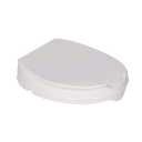 Homecraft Savanah Raised Toilet Seat with Lid, 2" Elevated Seat for Seniors, Universal Fit for Most Standard Toilets, Portable & Tool-Free, Seat Riser, Ergonomic Design, White