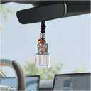 HZEL Hanging Car Perfume Bottle Ornament, Empty Crystal Rearview Mirror Essential Oil Bottle Pendant, Auto Interior Rearview Mirror Charm Decor Accessories, Universal for SUV RV Truck (Style2)