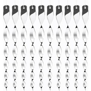 Hausse 10 Pack Bird Deterrents for Outside, Bird Repellent Hanging Silver Plastic Reflectors Scare Rods, Garden Decorative Reflective Scare Birds Away, Like Woodpeckers, Pigeons and Geese