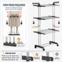 Upgraded 4-Tier Clothes Drying Rack, Drying Rack Clothing with Wheels