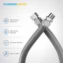 18" 3/4"MIP x 3/4"FIP Gas Line(1"OD),Gray PVC Coated Gas Connector Hose Supply,Full Flow Gas Hose for Indoor and Outdoor