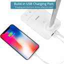 Semlos Dual Head LED Desk Lamp, Eye-Caring Table Lamps, 5 Lighting Modes & 5 Brightness Levels, Touch Control, Dimmable Desk Light for Home Office, White Reading Light, Adapter Included