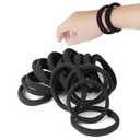 2 x 20 PCS Large Hair Ties for Thick Hair Black Hair Bands for Women Men and Girls No Damage Stretchy Ponytail Holders for Braids (5 cm in Diameter, 1 cm in Width)