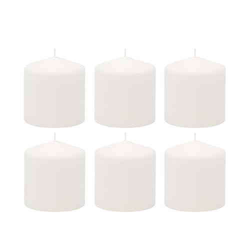 Stonebriar Unscented White Tall Pillar Candles, 18 Hour Burning Candle Pillars, Perfect for Decor, Weddings, Emergencies 3" X 3", 6 count