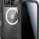 Lanhiem Magnetic for iPhone 16 Pro Max Case, Built-in Privacy Screen Protector, IP68 Waterproof Dustproof Case, Compatible with MagSafe, Anti-Spy Full Body Phone Case for iPhone 16 Pro Max 6.9", Black