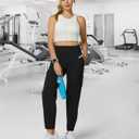 Casei Womens Cargo Pants, Wide Leg Yoga Pants High Waist Stretch Casual Pants with Pockets Business Travel Work (L)