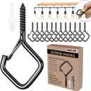 42 PCS Metal Black Eye Screw Hooks for Hanging Heavy Duty.Windproof Ceiling Hooks for Hanging Plants,Cup,Wind Chime,Bird Feeders,Christmas String Lights at Indoor&Outdoor 2.2 Inch
