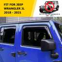 AUXMART Window Rain Guards for Jeep Wrangler JL/Gladiator JT 2018 2019 2020 2021 4-Door, in-Channel Side Window Deflectors Window Vent Visors (Not for JK, 4-Piece)