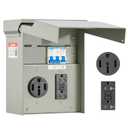 VEVOR 50 20 Amp RV Temporary Power Outlet Box Electrical Panel with Breaker