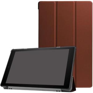 Tablet Cover for Amazon Kindle Fire HD10 7th 9th Generation(2017/2019 Release), Ultra Slim Folio Stand Lightweight Leather Case for Kindle Fire HD 10 7th 9th Gen 10.1" (KST-Brown)