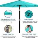 9' Solar LED Patio Umbrella with Tilt & Crank|8 Sturdy Ribs,UV Protection,Outdoor Market Table Umbrella for Deck,Lawn,Pool,Backyard, 107.98 inches diameter, 92.4 inches height