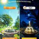 3.5W Solar Fountain,Upgraded 100% Glass Panel Solar Bird Bath Fountain with 2000mAh Battery,7 Color RGB LED Lights & 6 Nozzles,Solar Fountain for Bird Bath,Garden, Pond, Pool, Outdoor Decor(Black)