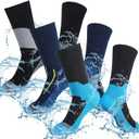 Janmercy 3 Pairs Unisex Waterproof Socks Breathable Knit Socks for Men Women for Hiking Wading Running Skiing, 3 Colors, M
