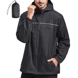 SWISSWELL Rain Jacket Men Waterproof Windbreaker, Lightweight Hooded Raincoat for Daily Casual, XL