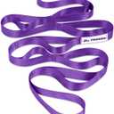 Trideer Non-Elastic Stretching Strap with Loops for Physical Therapy & Rehab, Knee Hip Leg ROM Post-Surgery, Yoga Strap for Stretching, Leg Lifter Strap Mobility Aid, Hamstring Calf Back (Length: 75 inches, Width: 1 inch, Purple)