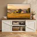 VASAGLE Farmhouse TV Stand for 80'' TV, Media Console, Sliding Barn Doors
Entertainment Center with Storage Cabinets, for Living Room, Rustic White and Honey Brown, HAINS Collection ULTV537W01