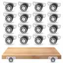 16Pack 1.15 Inch Mini Low Profile Casters, Small Side Mount Caster Wheels Non-Swivel, Rigid Rubber Wheels for Underbed Drawers, Trays, Cabinets, DIY Projects, 35Lbs Capacity Each