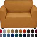 Joccun Stretch Chair Couch Cover,1-Piece Sofa Slipcover Spandex Jacquard Fabric Sofa Covers with Elastic Bottom,Washable Furniture Protector for Dogs,Cats,Kids(Armchair,Gold)