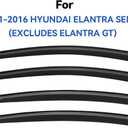 Window Visors Rain Guards for 2011-2016 Hyundai Elantra Sedan, Out-Channel Window Vent Wind Deflectors Visors Shades for 11-16 Elantra (EXCLUDES Elantra GT)