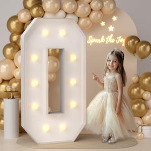 JoyMuse 4FT Marquee Light Up Letters,Large Marquee Letters 4 Feet Tall for Marry Me Proposal Decorations Big 4FT Letters with Lights for Baby Shower Party Decor, Letter O