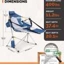 KingCamp Hammock Chair with Footrest Heavy Duty Swinging Rocking Camping Chairs for Adults up to 400lbs, Folding Portable Oversized Rocker with Cup Holder & Pillow for Outdoor Beach Lawn RV Sports