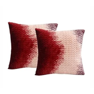 Set of 2 Winter Decor Throw Pillow Covers 18x18inBrown Plush Pillow Covers for Living Room Sofa CouchNeutral Cushions Covers Red and White Gradient Throw Pillow
