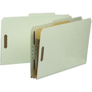 Smead Value Filing 100% Recycled Pressboard Classification File Folder, 1 Divider, 2" Expansion, Legal Size, Gray/Green, 10 per Box