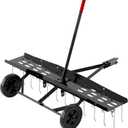 Suchtale 48inch Tow Behind Dethatcher with 24 Spring Steel Tines,Lawn Sweeper Garden Grass Tractor Rake Removes Thatch from Large Lawns, Riding Lawn Mower Attachments for Outdoor Yard Tools Lawn Care