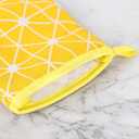 Yellow Checkered Oven Mittens, Heat-Resistant, Cute Checkered Oven Mittens,Oven Mitts and Pot Holders Sets for Baking, Grilling & Microwave Anti-Slip Silicone Kitchen Gloves 1 Pair 7 "x12.5